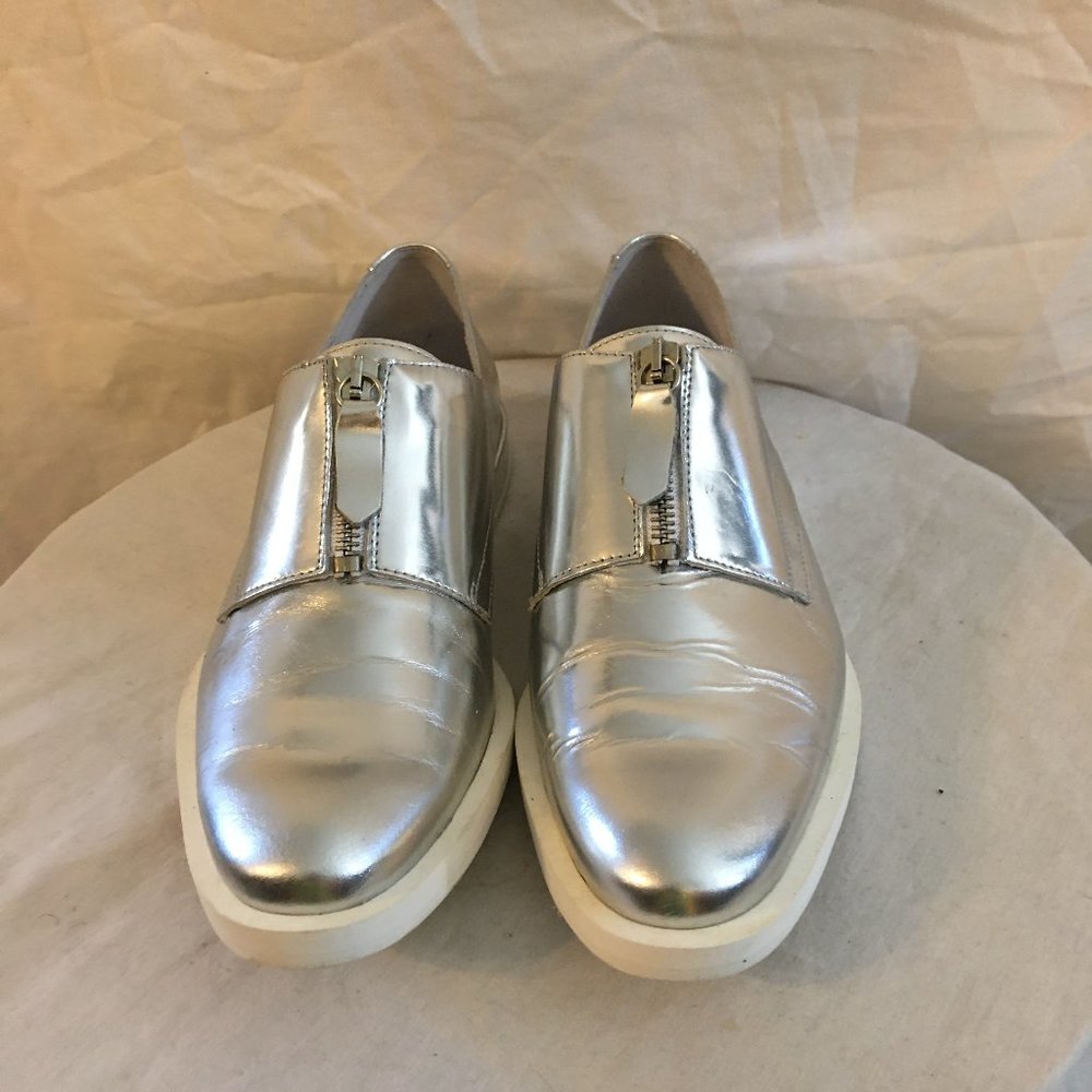 Miista Silver Zip Front Oxford
